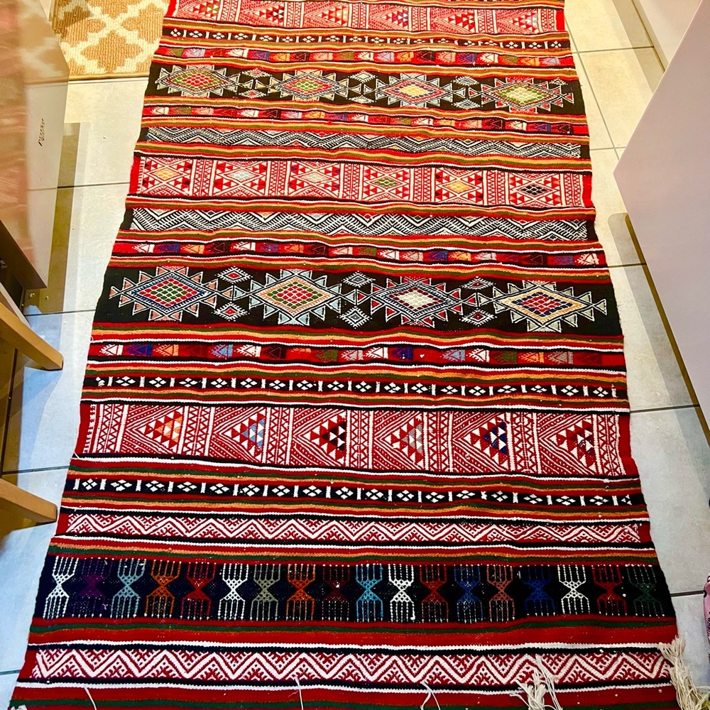 Handcrafted Multicolor Tribal Rug